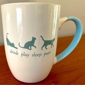 Like NEW - Large Mug - Featuring cute cat silhouettes